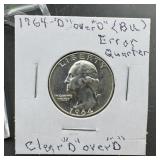 1964-D Washington Silver Quarter Clipped Planchet
