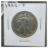 1936-P Walking Liberty Silver Half Dollar