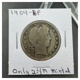 1904-P Barber Silver Half Dollar