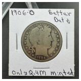 1906-O Barber Silver Half Dollar