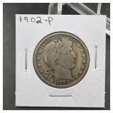 1902-P Barber Silver Half Dollar