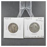 (2x Bid) 1929-P & 1929-S Standing Liberty Silver Q