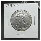 1945-S Walking Liberty Silver Half Dollar
