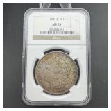 1885-O Morgan Silver Dollar NGC MS63