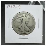1917-P Walking Liberty Silver Half Dollar