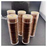 (5x Bid) 1964 BU Lincoln Cent Rolls in Plastic Tub