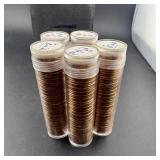 (5x Bid) 1964-D BU Lincoln Cent Rolls in Plastic T
