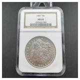 1885 Morgan Silver Dollar NGC MS64