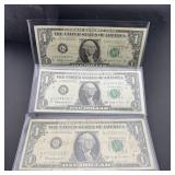 (3) 1963-b Joseph W. Barr $1 Federal Reserve Notes