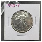 1945-P Walking Liberty Half Dollar