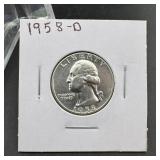 1958-D Washington Silver Quarter