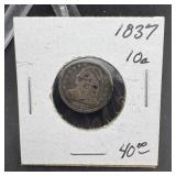 1837 Capped Bust Silver Dime