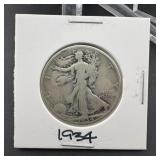 1934 Walking Liberty Silver Half Dollar