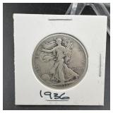 1936 Walking Liberty Silver Half Dollar