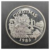Vintage 1985 Christmas .999 Fine Silver 1 Oz Silve