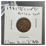 1941-D Error Wheat Cent Clear Double "D"