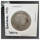 1899 Barber Silver Half Dollar