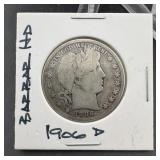 1906-D Barber Silver Half Dollar