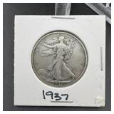 1937 Walking Liberty Silver Half Dollar