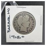 1908-O Barber Silver Half Dollar