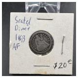 1843 Seated Liberty Silver Dime