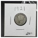 1921 Mercury Silver Dime