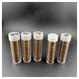(5x The Bid) Wheat Cent Rolls 1940s & 1950s Unsear