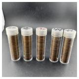 (5x The Bid) Wheat Cent Rolls 1940s & 1950s Unsear