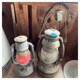 (2) Antique Kerosene Lanterns