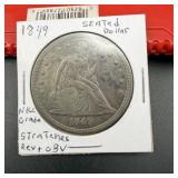 1849 Seated Liberty Silver Dollar