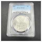 1897 Morgan Silver Dollar Pcgs Ms63