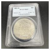 1881-o Morgan Silver Dollar Pcgs Ms63