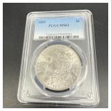 1881 Morgan Silver Dollar Pcgs Ms63