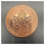 1 Oz .999 Fine Copper Round