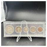 1942 Silver Coin Year Set Includes Silver Half Dol