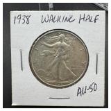 1938 Walking Liberty Silver Half Dollar