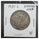 1939-D Walking Liberty Silver Half Dollar