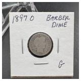 1897-O Barber Silver Dime