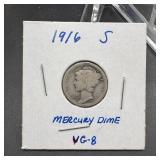 1916-S Mercury Silver Dime