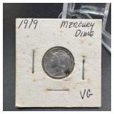 1919 Mercury Silver Dime