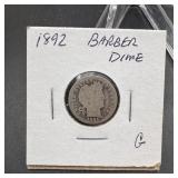 1892 Barber Silver Dime