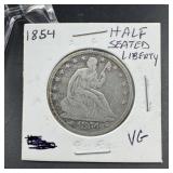 1854 Seated Liberty Half Dollar