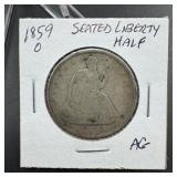 1859-O Seated Liberty Half Dollar