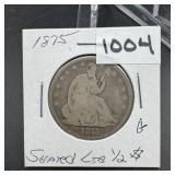 1875 Seated Liberty Half Dollar