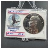 1974-s Eisenhower Dollar 40% Silver Ms60