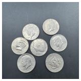 7 Kennedy Half Dollars Various Dates