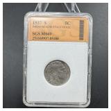 1937-S Buffalo Nickel SGS MS69
