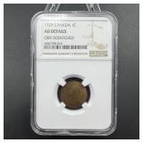 1929 Canada Large Cent NGC AU Details Obverse Scra