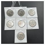 7 Kennedy Half Dollar Coin Collection