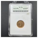 1908 $2.50 Indian Head Gold Quarter Eagle ANACS A.